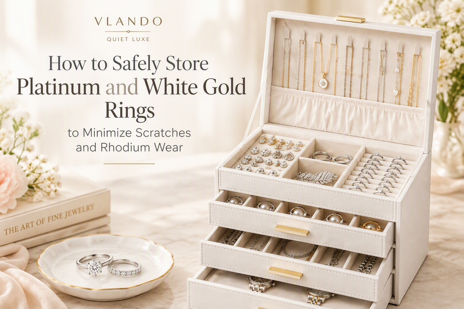 VLANDO Quiet Luxe jewelry box organizer in creamy white