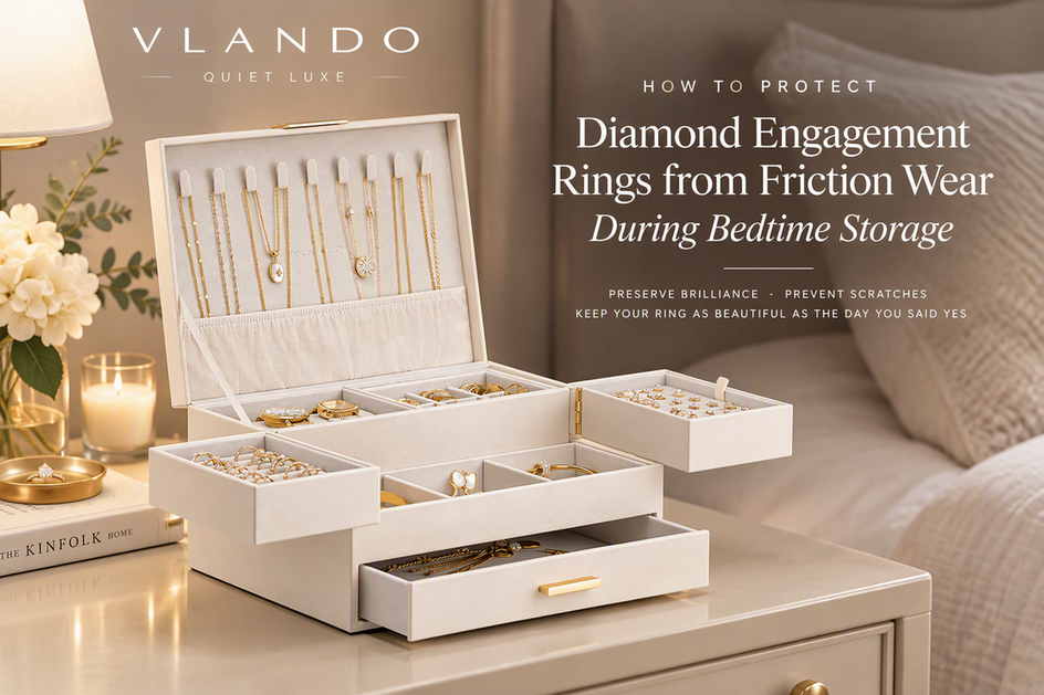 VLANDO Quiet Luxe jewelry box organizer in Creamy white