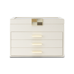 VLANDO Moonlit 4-Layer Jewelry Box with Glass Lid & Drawers