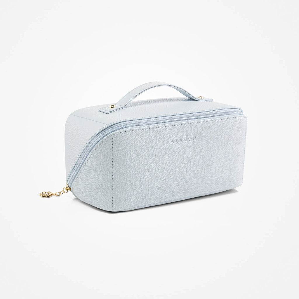 VLANDO Travel Makeup & Toiletry Bag – Large PU Leather Cosmetic Organizer