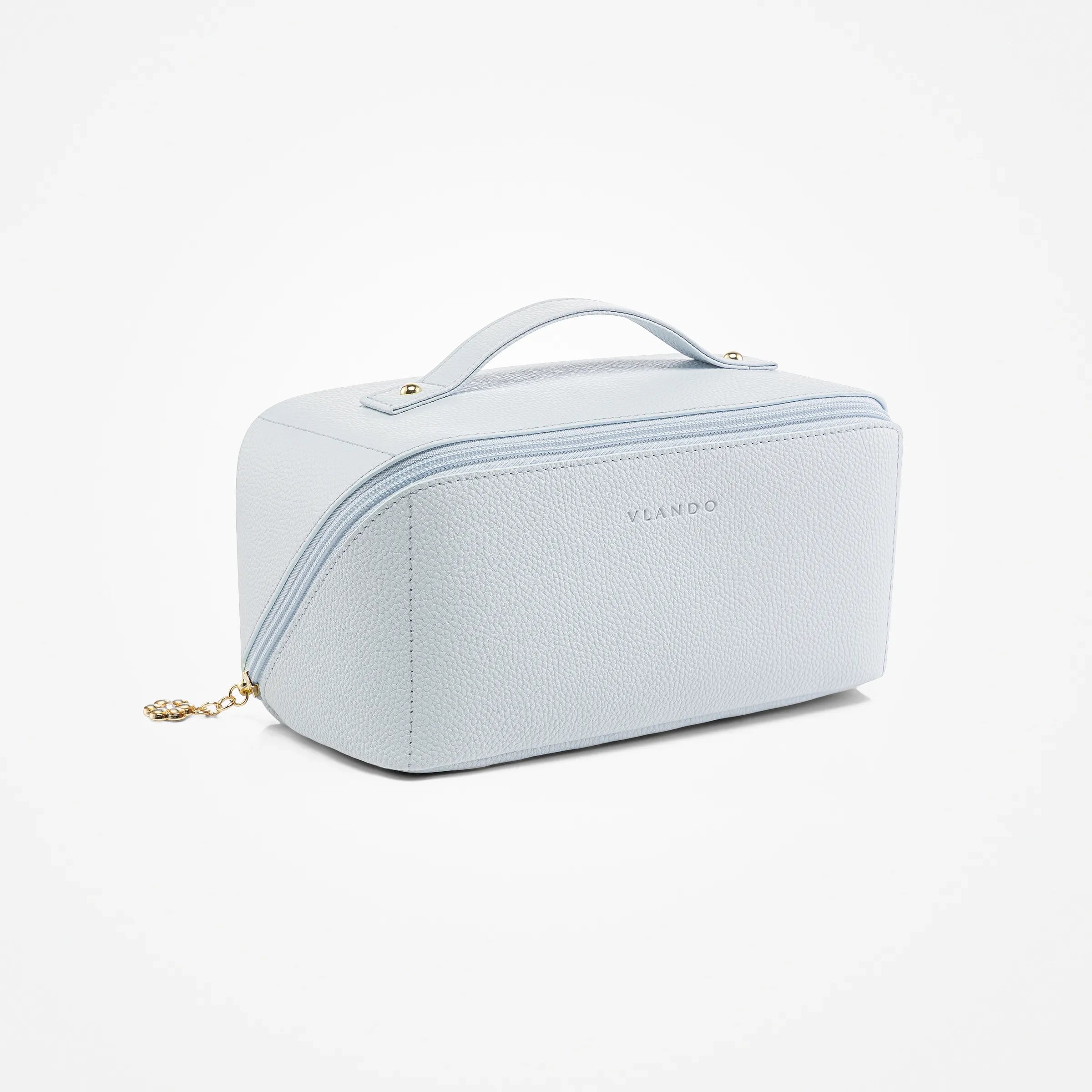 VLANDO Travel Makeup & Toiletry Bag – Large PU Leather Cosmetic Organizer