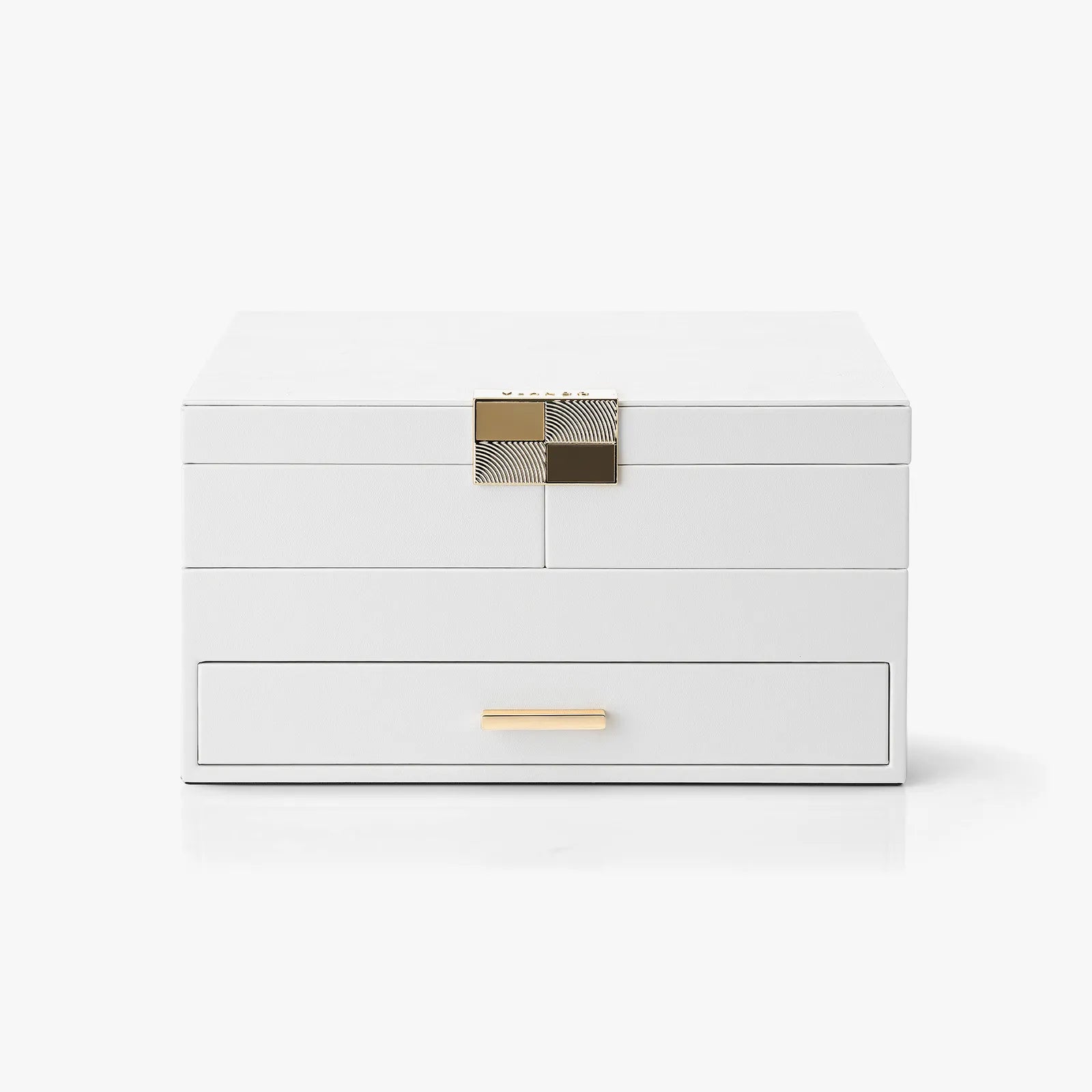 VLANDO Quiet Luxe 3-Layer Jewelry Box Organizer with Retractable Tray