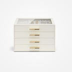 VLANDO Quiet Luxe 4-Layer Glass Lid Jewelry Box Organizer