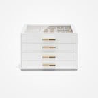 VLANDO Quiet Luxe 4-Layer Glass Lid Jewelry Box Organizer