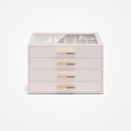 VLANDO Quiet Luxe 4-Layer Glass Lid Jewelry Box Organizer