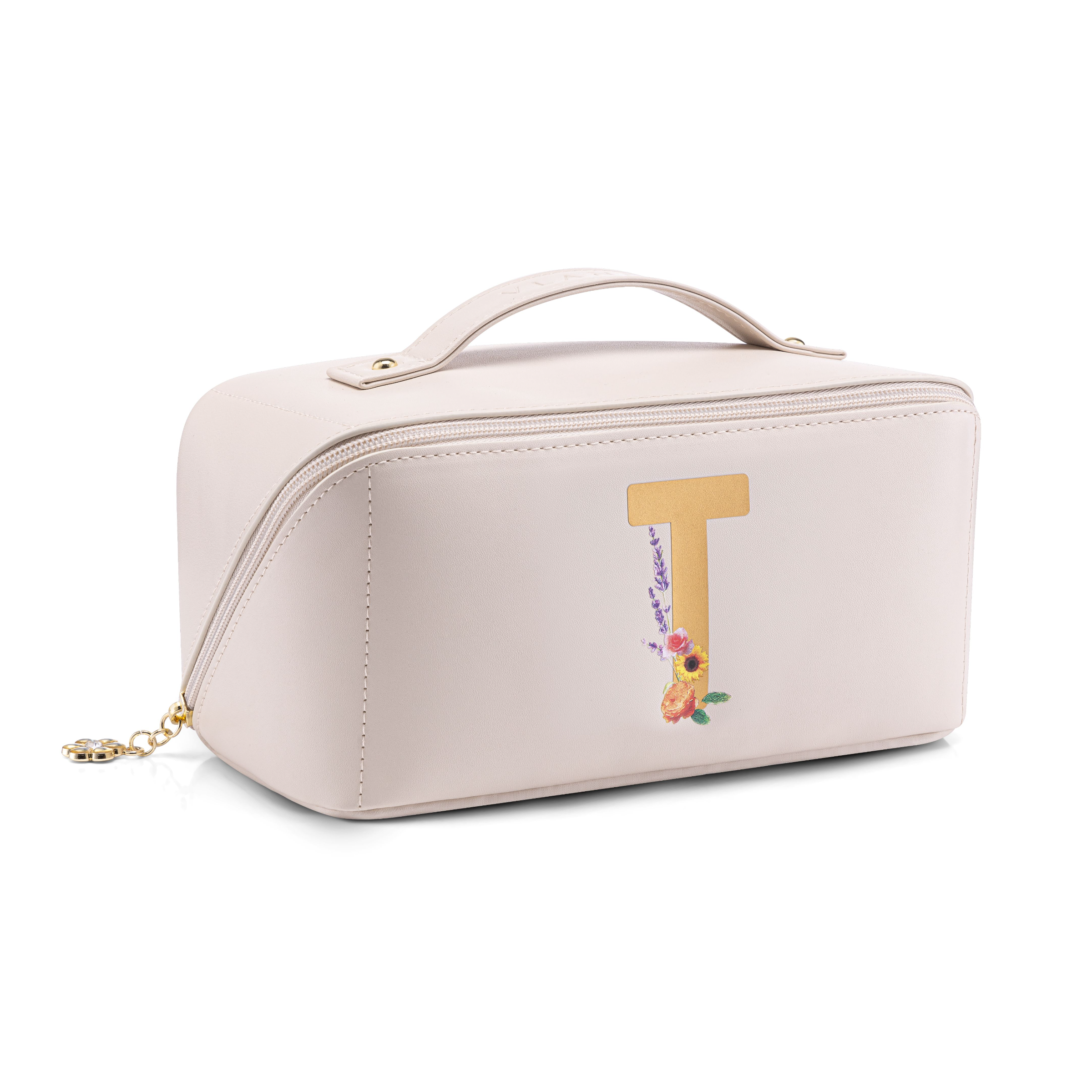 custom makeup bag travel case Clear Vinyl Size - Clear Tote Bags With Your Logo The interior features elastic loops and mesh pockets that keep bottles OCHEAL Personalized Makeup Bag, Beige