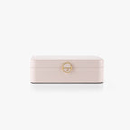 VLANDO Everyday Keepsake 2-Layer Lockable Leather Jewelry Box Organizer with Tray & Watch Pillow