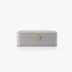 VLANDO Everyday Keepsake 2-Layer Lockable Leather Jewelry Box Organizer with Tray & Watch Pillow