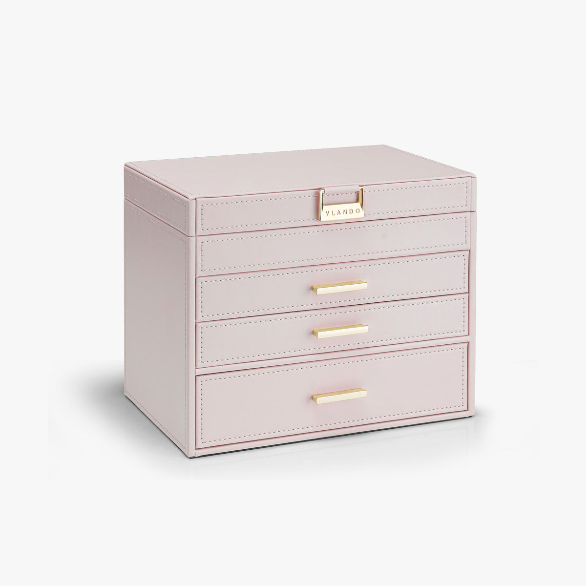 Quiet Luxe 4-Layer Leather Jewelry Box with Drawers | VLANDO Large ...