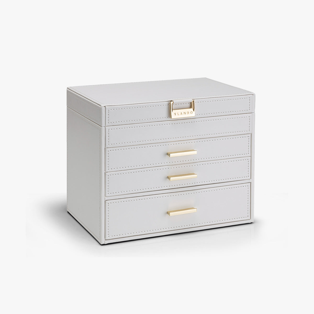 Quiet Luxe 4-Layer Leather Jewelry Box with Drawers | VLANDO Large ...