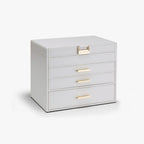 VLANDO Quiet Luxe 4-Layer Jewelry Box – Large Leather Organizer with Drawers