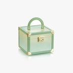 VLANDO Quiet Luxe Atelier Bloom Jewelry Box – Leather Case with Gold Corner Guards & Mirror