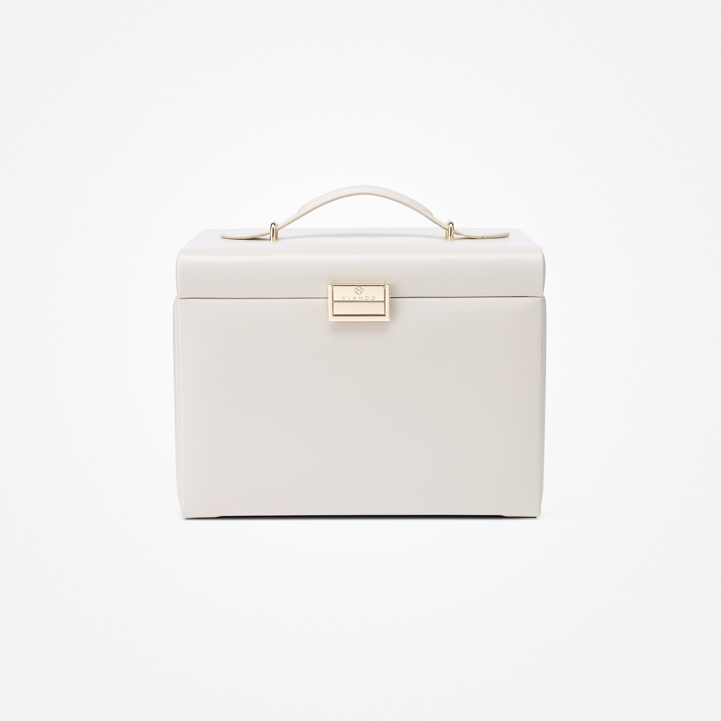 VLANDO Quiet Luxe 4-Layer Large Jewelry Box Organizer with Mirror & Drawers – Leather Jewelry Storage Case