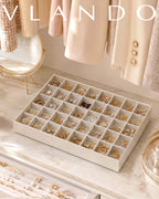 VLANDO Moments Stackable Jewelry Tray Set – 56-Grid, Bracelet, Jewelry & Glasses Tiers