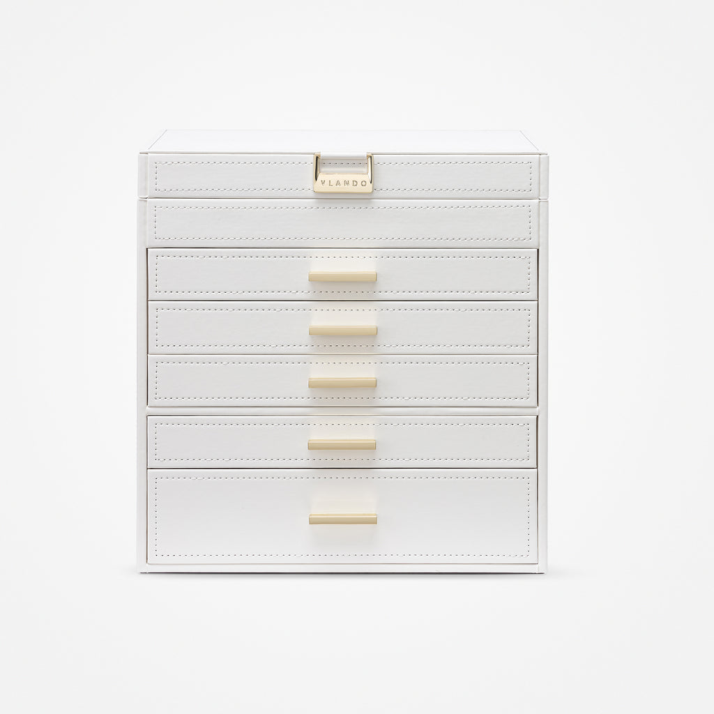VLANDO Quiet Luxe 6-Layer Large Jewelry Box Organizer