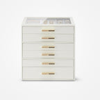 VLANDO Quiet Luxe 6-Layer Glass Lid Jewelry Box Organizer