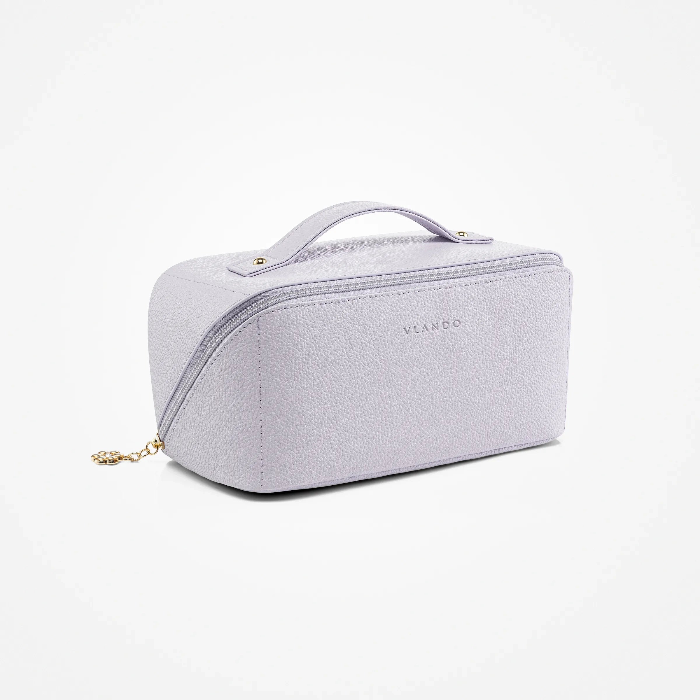 VLANDO Travel Makeup & Toiletry Bag – Large PU Leather Cosmetic Organizer