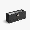 VLANDO 6-Slot Dual-Layer Lockable Watch Box Organizer with Glass Lid