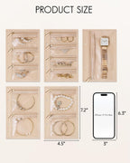 VLANDO Travel Jewelry Organizer – 5-Piece Set of Transparent Velvet Zipper Pouches