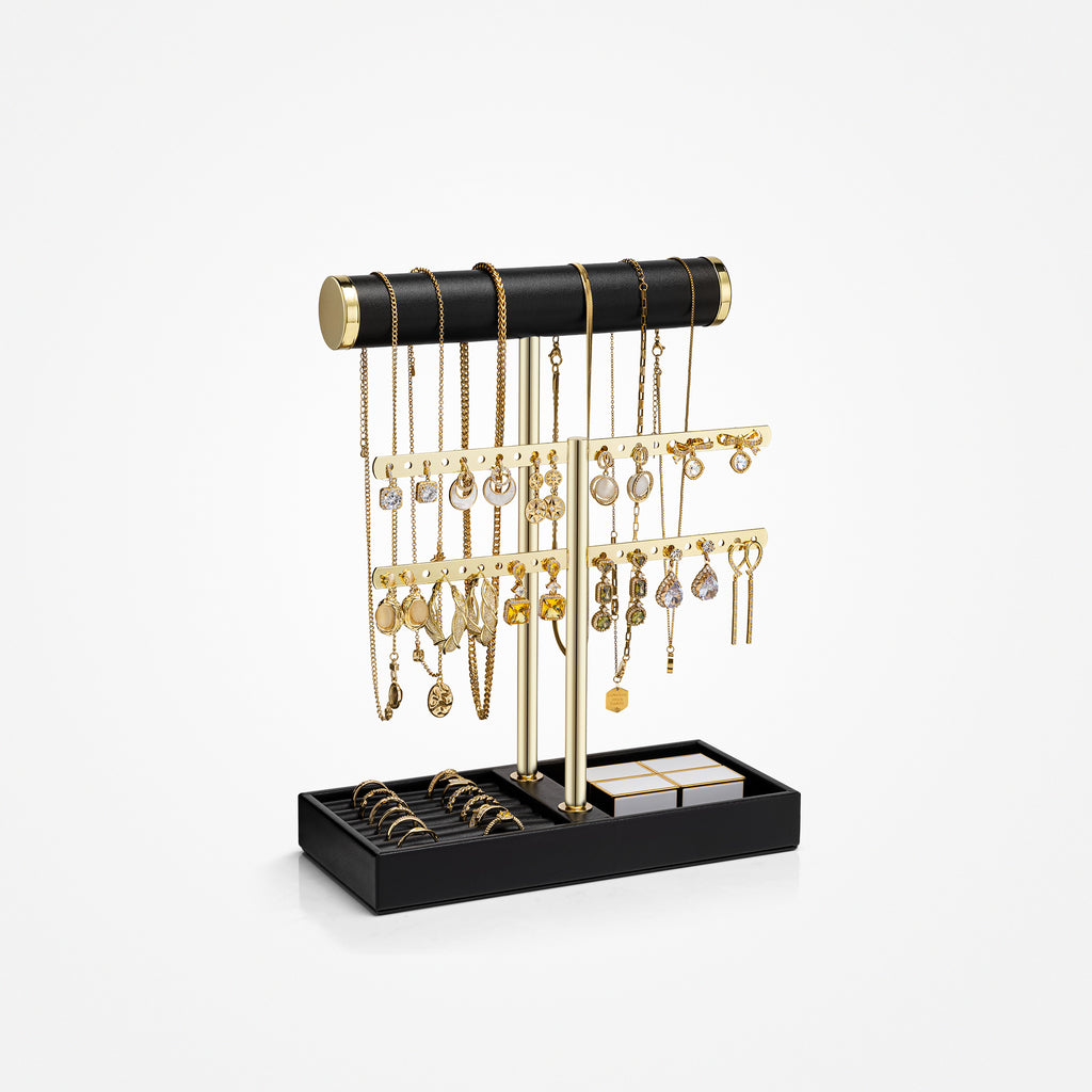 VLANDO Everyday Keepsake 2-Tier Jewelry Holder Organizer with Tray