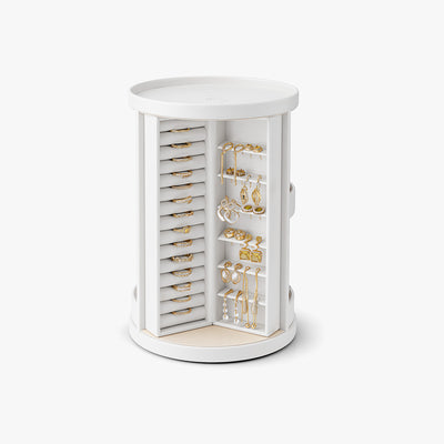 VLANDO Quiet Luxe rotating jewelry organizer in White