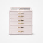 VLANDO Quiet Luxe 6-Layer Glass Lid Jewelry Box Organizer
