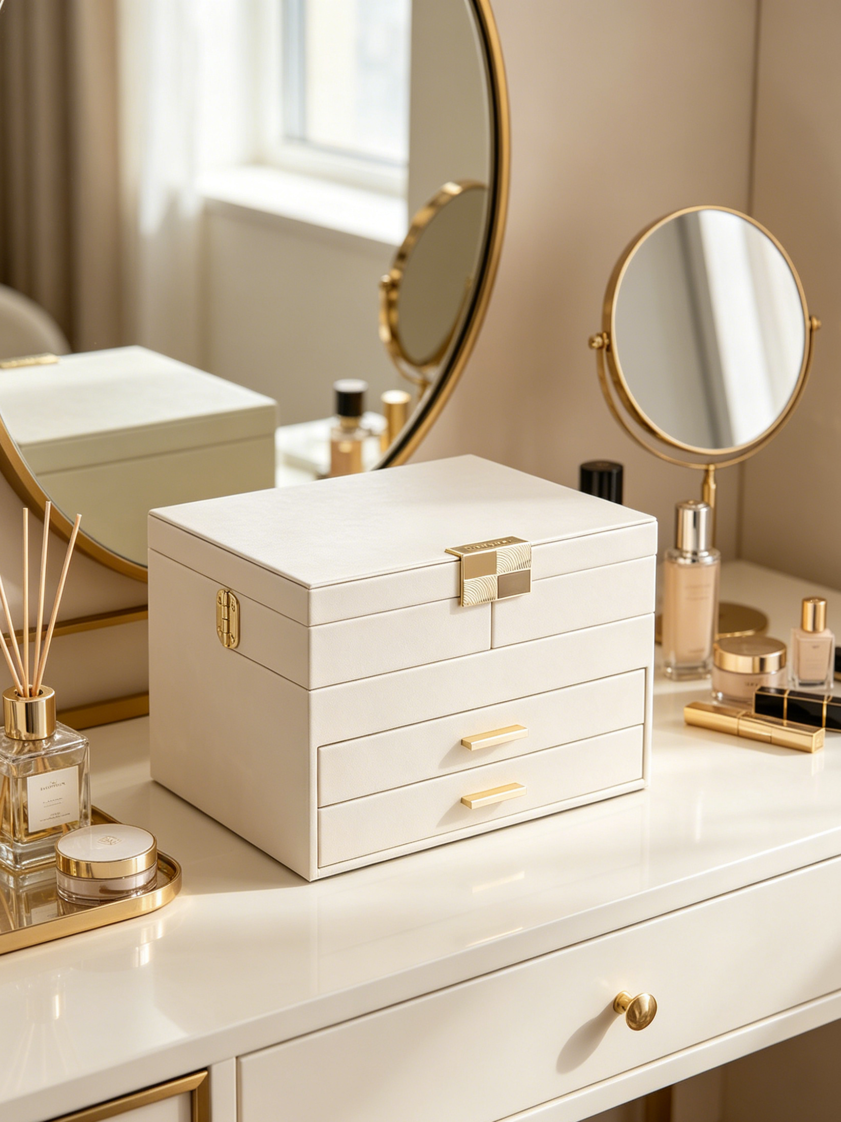 VLANDO Quiet Luxe 4-Layer Jewelry Box - Large Capacity & Elegant Gift