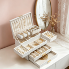 VLANDO Quiet Luxe 4-Layer Jewelry Box - Large Capacity & Elegant Gift