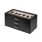 VLANDO Glasses Case 3‑Layer, 18‑Slot Sunglasses Organizer Case with Clear Lid & 3 Drawers