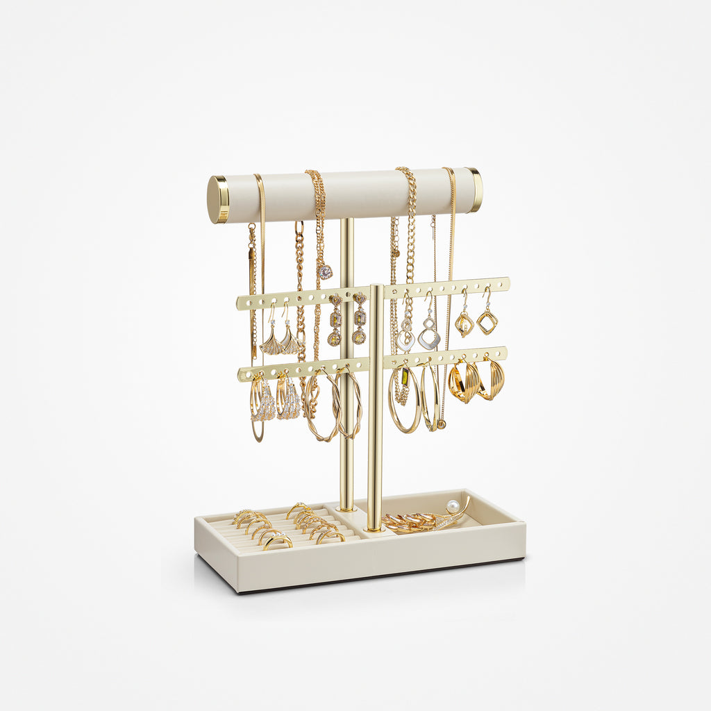 VLANDO Everyday Keepsake 2-Tier Jewelry Holder Organizer with Tray