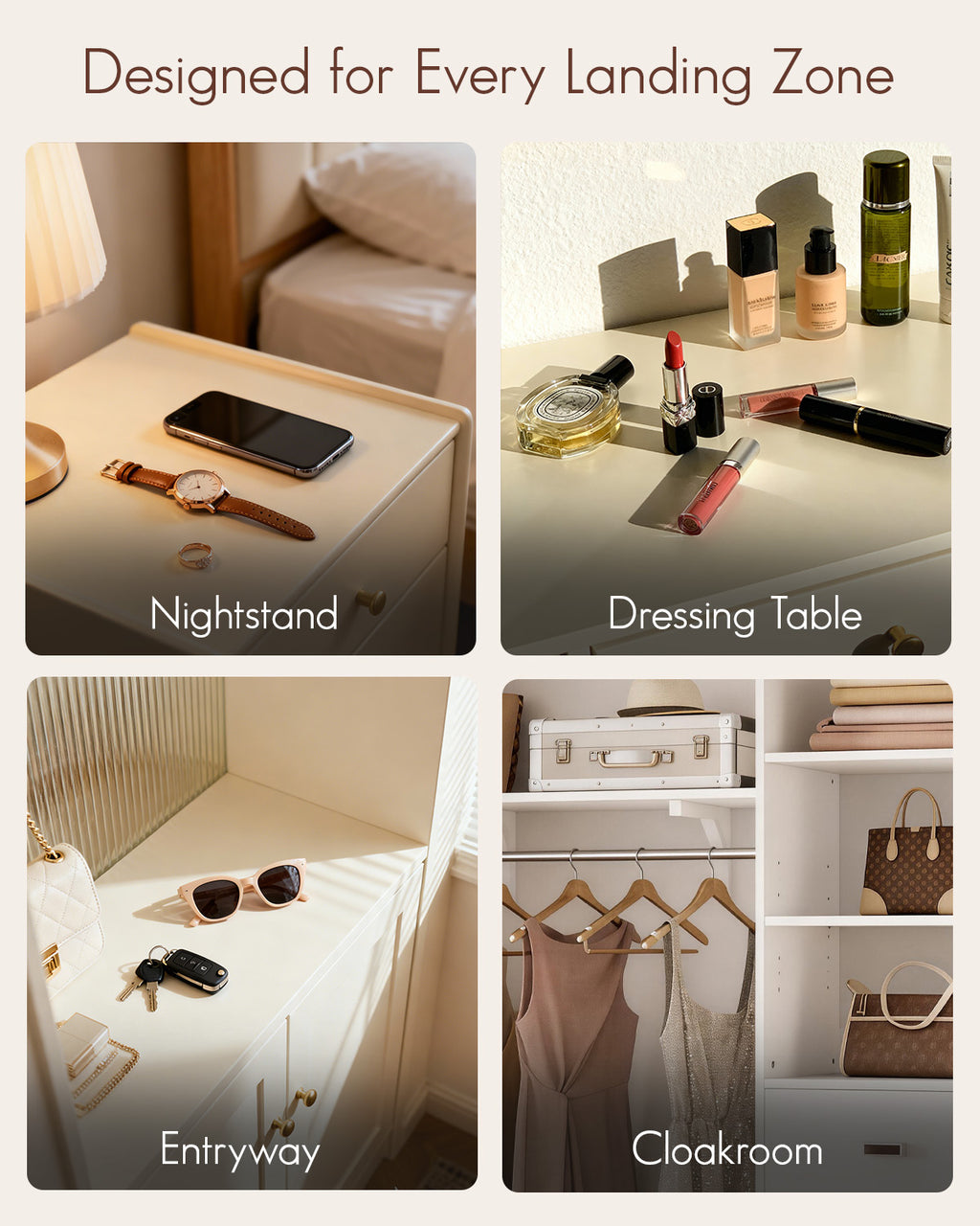 VLANDO Glasses Case 4-Layer, 24-Slot Sunglasses Organizer Casewith Clear Lid & 4 Drawers
