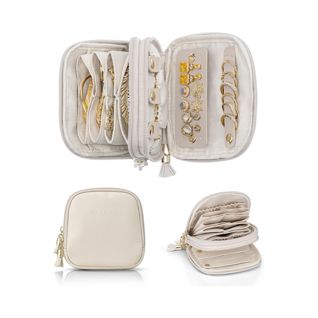 Vlando 2-Layer Travel Jewelry Organizer