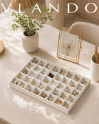 VLANDO Moments Stackable Jewelry Tray Set – 56-Grid, Bracelet, Jewelry & Glasses Tiers