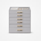 VLANDO Quiet Luxe 6-Layer Glass Lid Jewelry Box Organizer