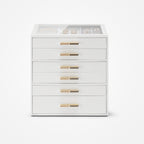 VLANDO Quiet Luxe 6-Layer Glass Lid Jewelry Box Organizer