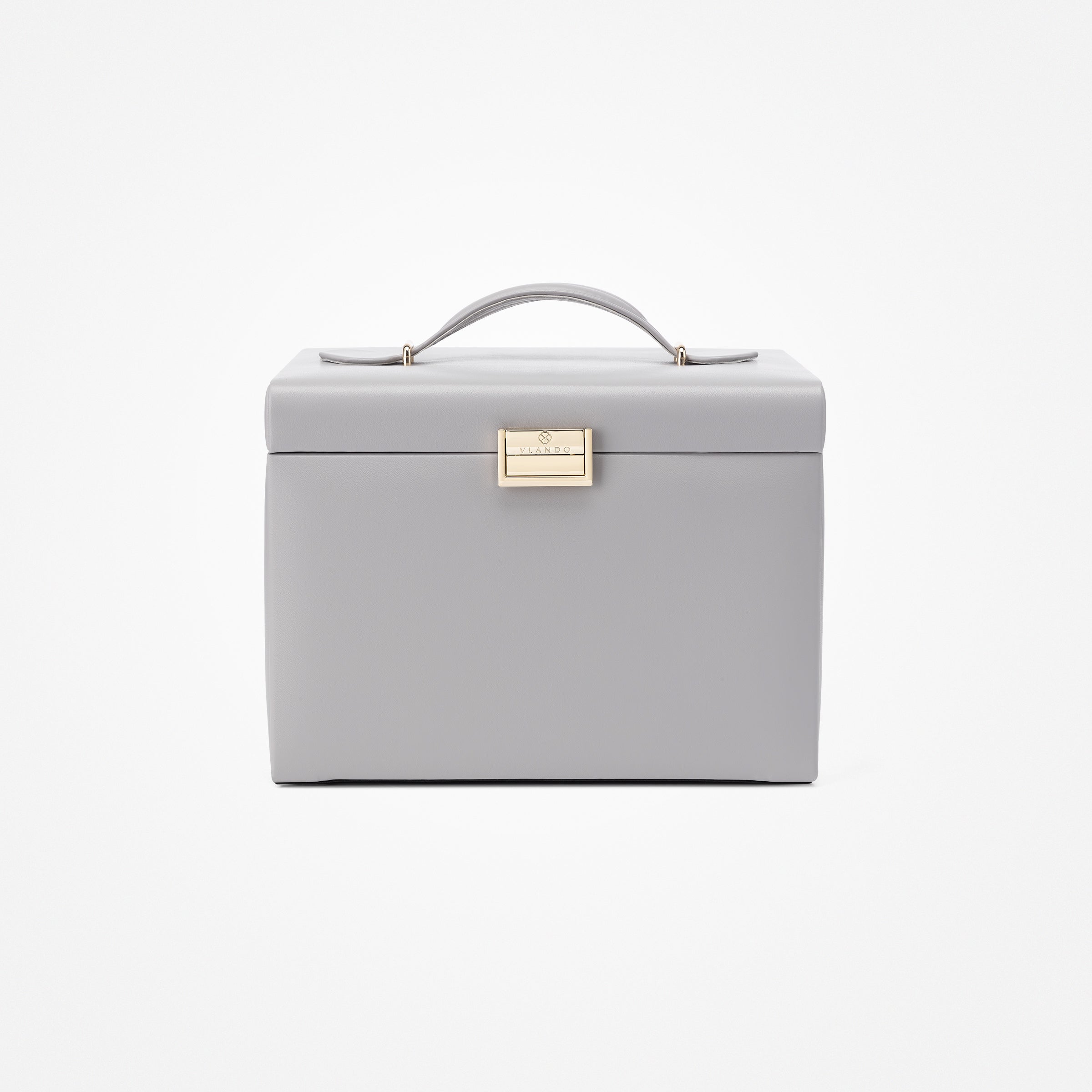 VLANDO Quiet Luxe 4-Layer Large Jewelry Box Organizer with Mirror & Drawers – Leather Jewelry Storage Case