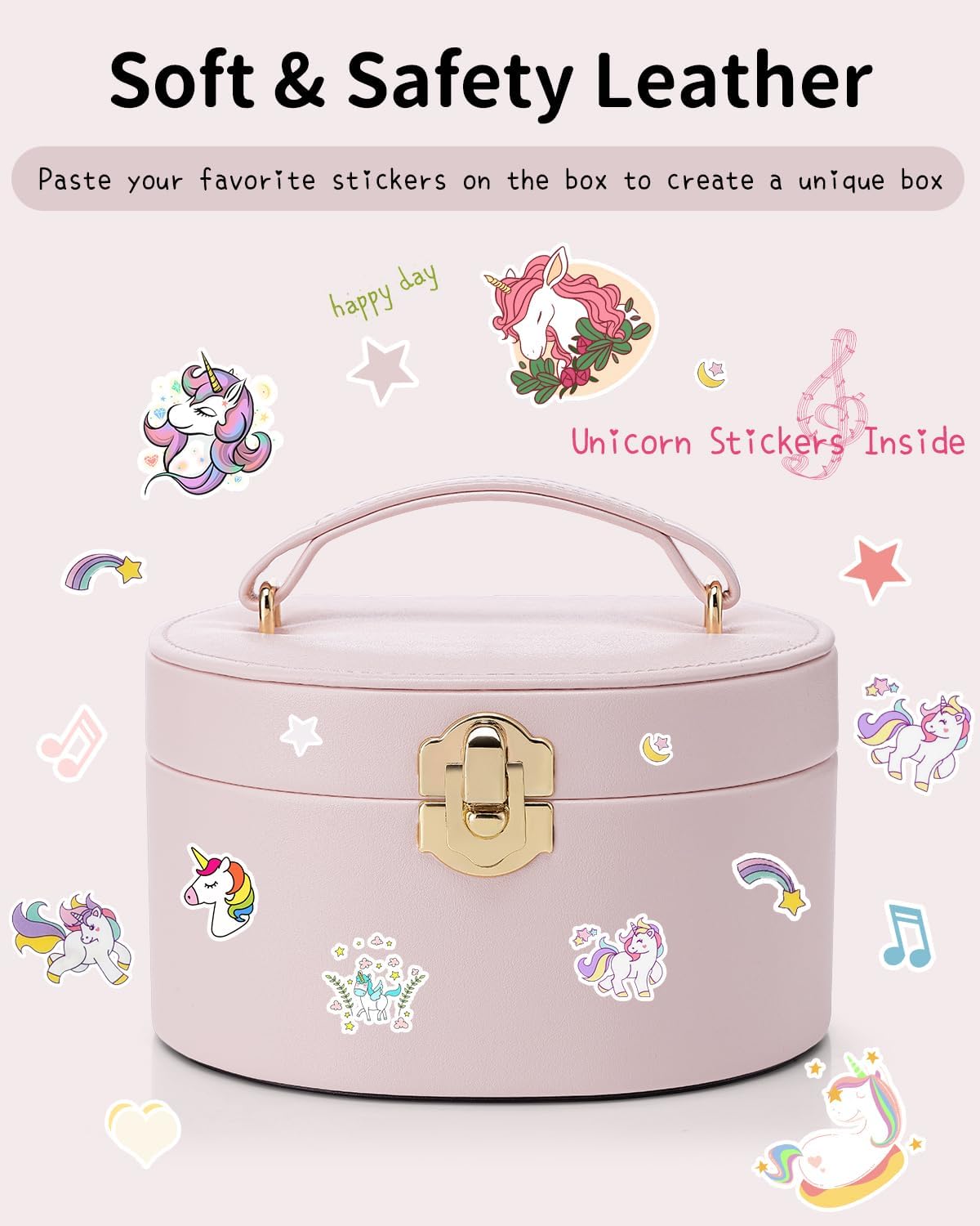 VLANDO Semicircular Musical Box Musical Jewelry Box for Girls – Spinning Ballerina, Lockable Jewelry Case & Mirror