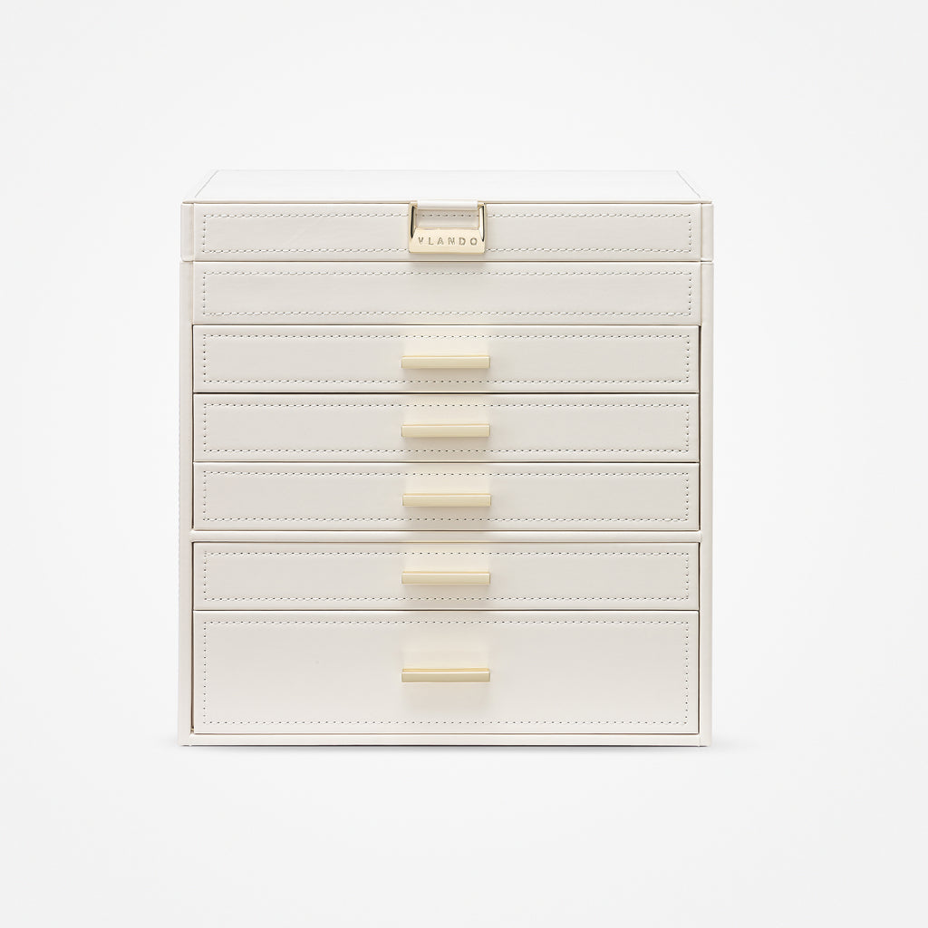 VLANDO Quiet Luxe 6-Layer Large Jewelry Box Organizer