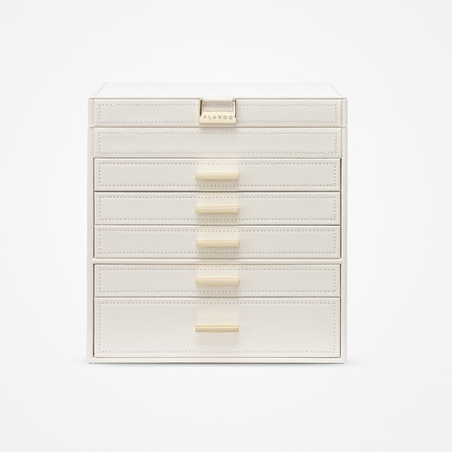 VLANDO Quiet Luxe jewelry box organizer in Creamy white