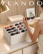 VLANDO Moments Stackable Jewelry Tray Set – 56-Grid, Bracelet, Jewelry & Glasses Tiers