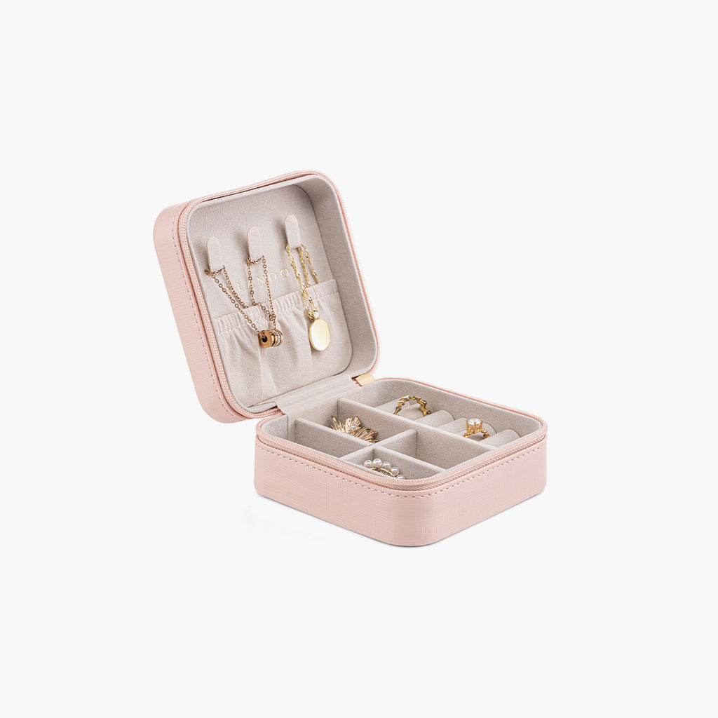 Small Travel Jewelry Box | Faux Leather Storage | VLANDO