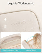 VLANDO Medium Pocket Cosmetic Bag, Small Travel Makeup Bag for Women