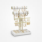 VLANDO Everyday Keepsake 3-Tier Jewelry & Necklace Organizer with Tray | Elegant Jewelry Display Stand