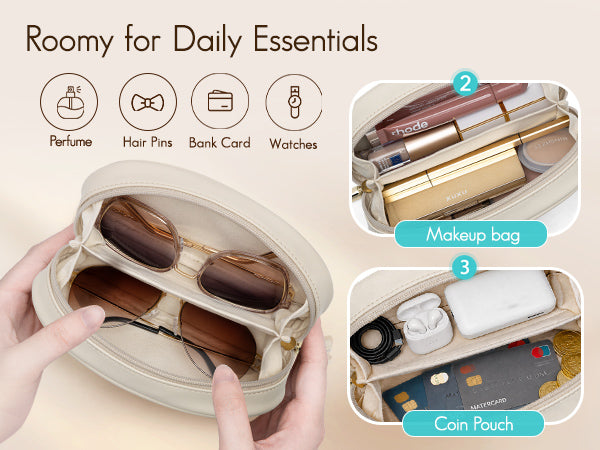 VLANDO Large Sunglasses Case – Portable Eyewear & Essentials Organizer