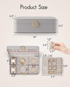 กล่องจัดระเบียบเครื่องประดับหนังล็อกได้ VLANDO Omini Plus Everyday Keepsake แบบ 2 ชั้น พร้อมถาดและเบาะรองนาฬิกา