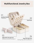 VLANDO Macaron‑Ear Stud Plate Macaron Regular – Small Portable Travel Jewelry Box Organizer