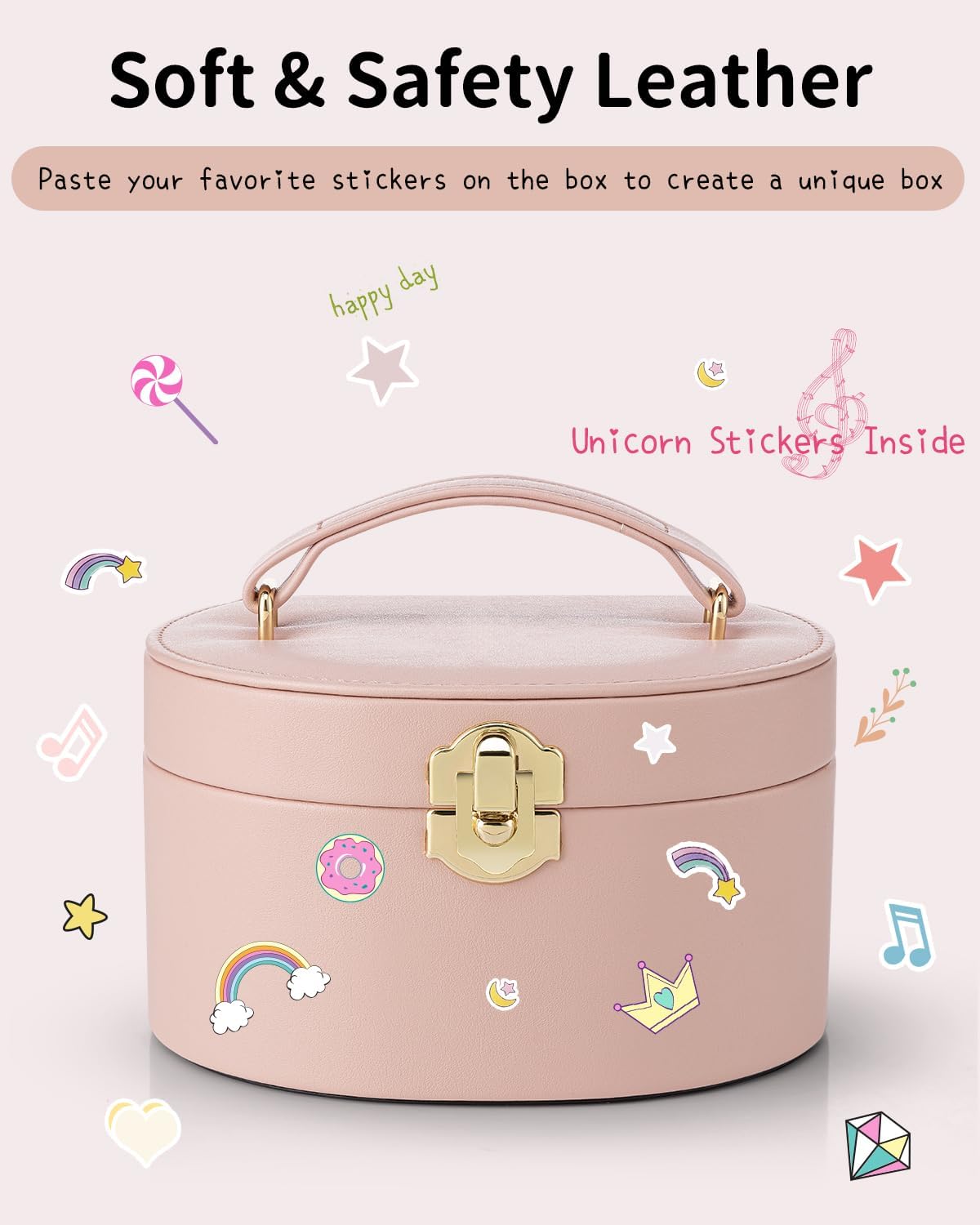 VLANDO Semicircular Musical Box Musical Jewelry Box for Girls – Spinning Ballerina, Lockable Jewelry Case & Mirror