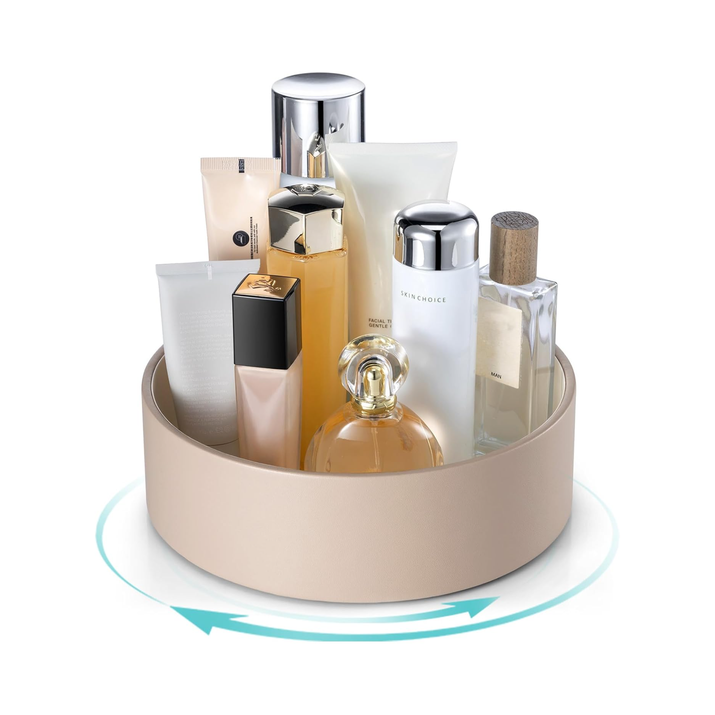 VLANDO 360° Rotating PU Leather Perfume & Makeup Organizer