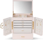 VLANDO Quiet Luxe 6-Layer Large Jewelry Box & Organizer with Mirror