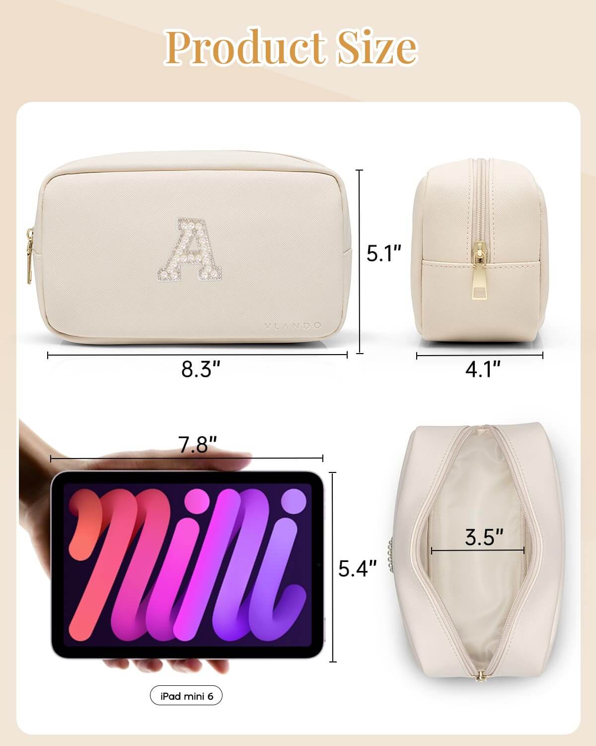 VLANDO Travel Ritual-Mini Makeup Bag,Travel Makeup Bag,Personalized Birthday Gifts for Her